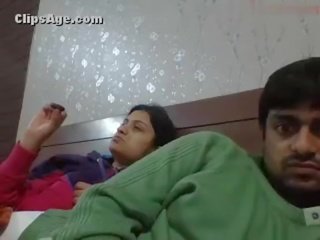 Young charming newly wed desi couple swell strip action
