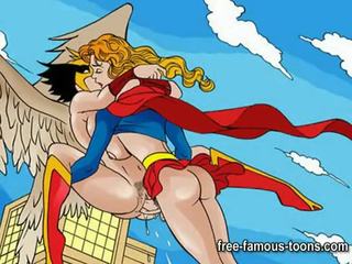 Famous cartoon superheroes sex clip parody