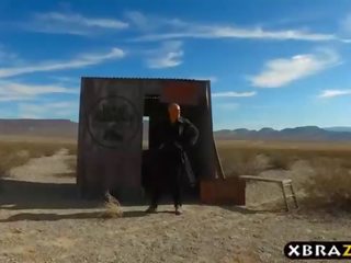 Huge tits car mechanic Nikki Benz anal sex video in the desert