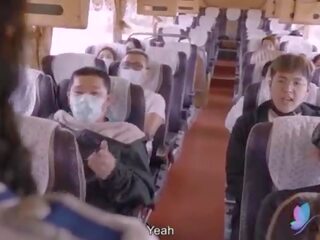 Xxx film tour bus met rondborstig aziatisch telefoontje meisje origineel chinees av x nominale video- met engels sub
