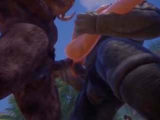 Monsters with Horse Dicks Fuck busty blonde &vert; Big manhood Monster &vert; 3D adult clip WildLife